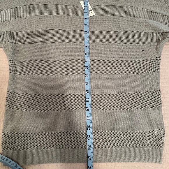 Gray Sweater Top with Mesh Sections - Picture 4 of 10